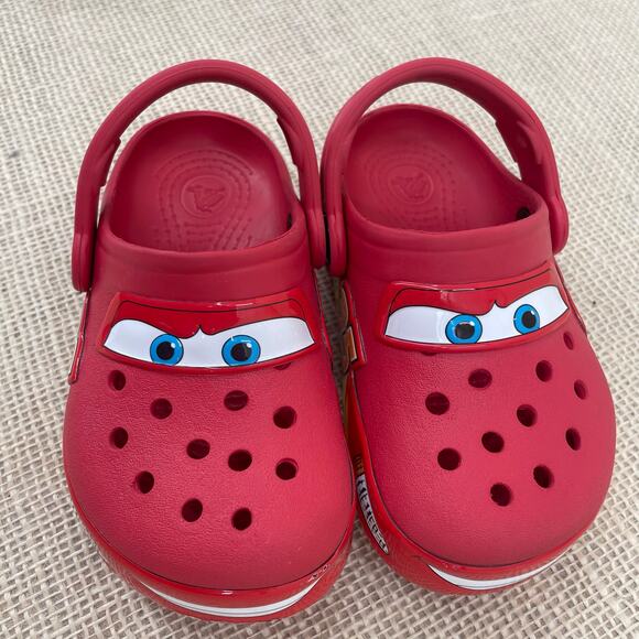 SOLD**Crocs Lightning McQueen CARS LIGHT UP *WORKS* Clogs, Disney Pixar, Size C8 - Picture 11 of 11